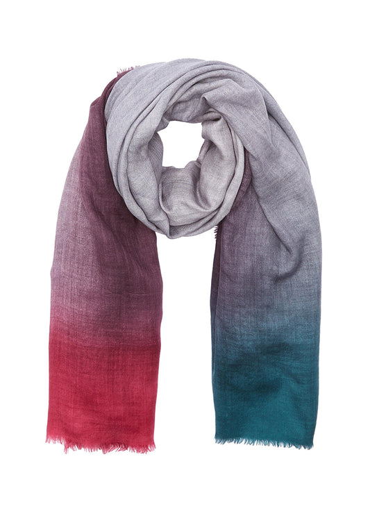 Dégradé cashmere-silk twill scarf - Franco Ferrari - Multi-colour