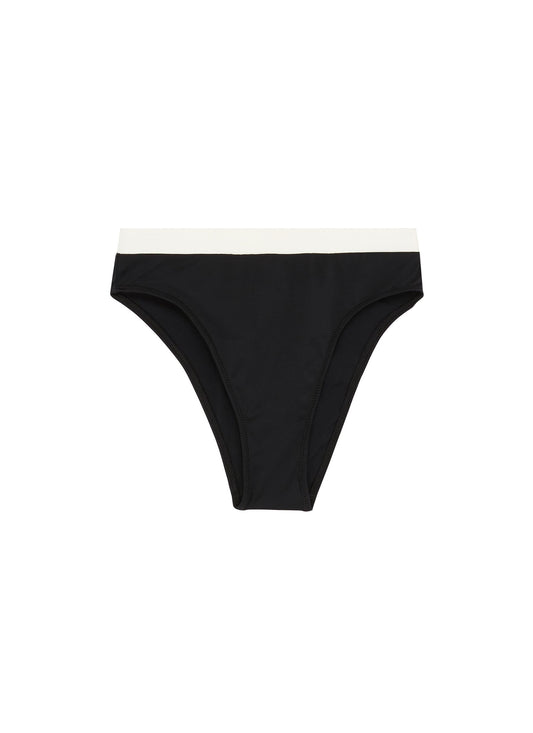 The Christie' contrast waist bikini bottoms - Solid & Striped - Black