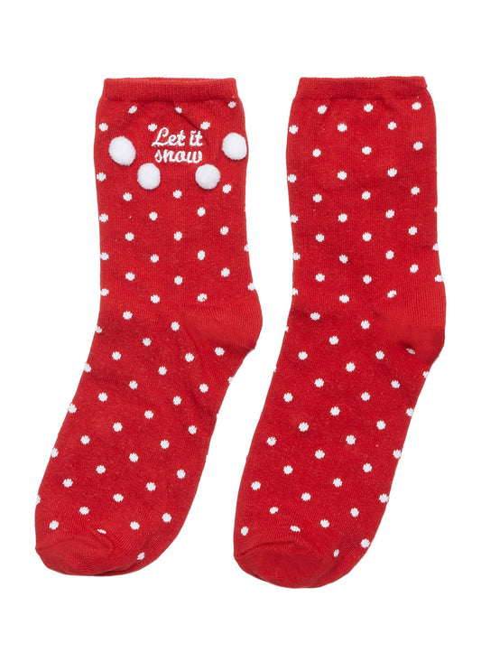 Let It Snow' pom pom polka dot socks - Topshop - Multi-colour