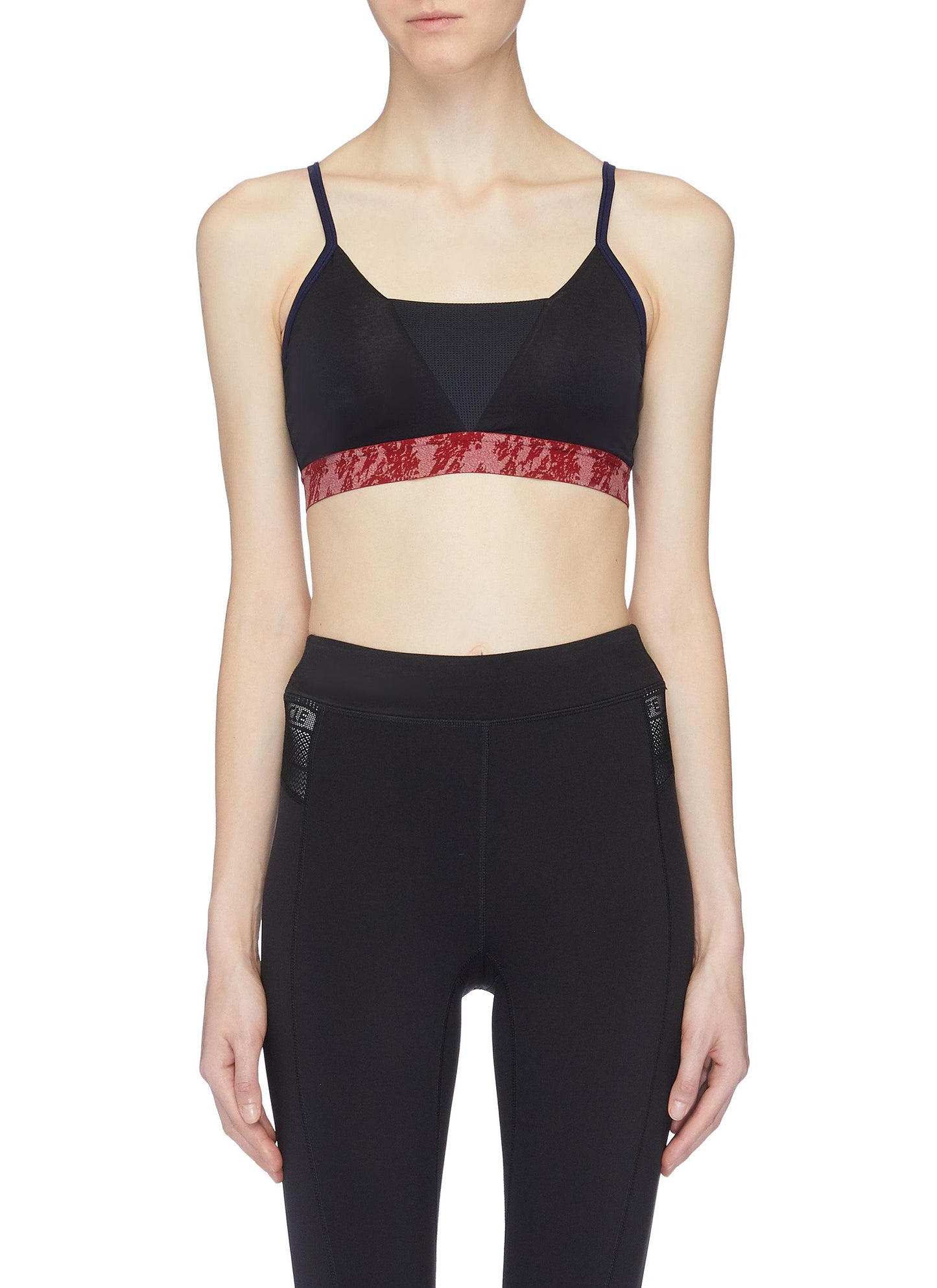 Mesh panel colourblock sports bra - Particle Fever - Multi-colour