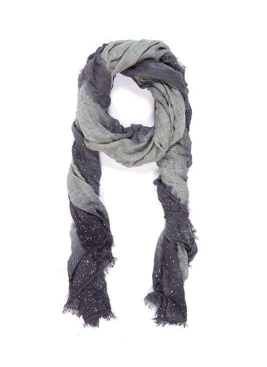 Valeria' ombré border gauze scarf - Faliero Sarti - Grey