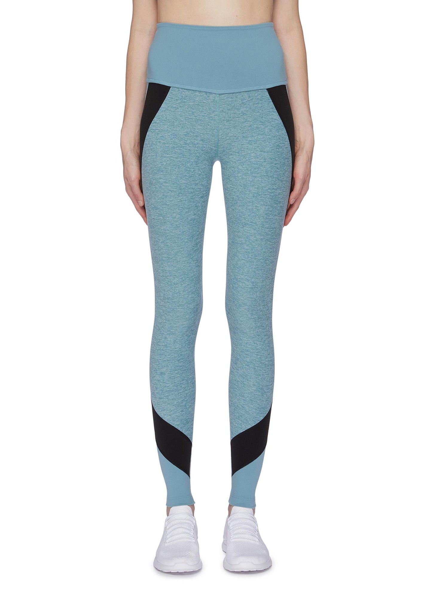 Colourblock stripe performance leggings - Beyond Yoga - Blue