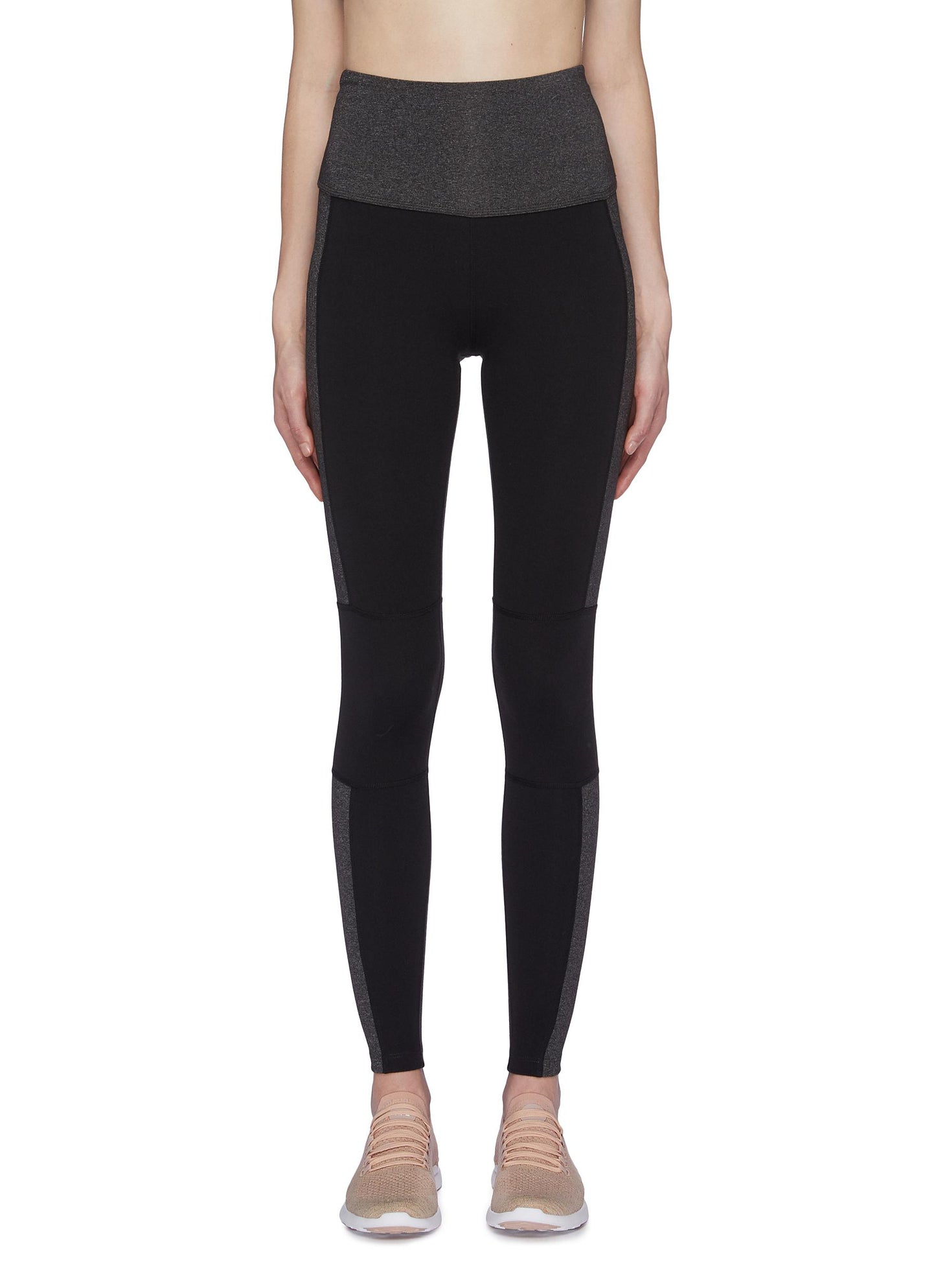 Block Out' colourblock performance midi leggings - Beyond Yoga - Black