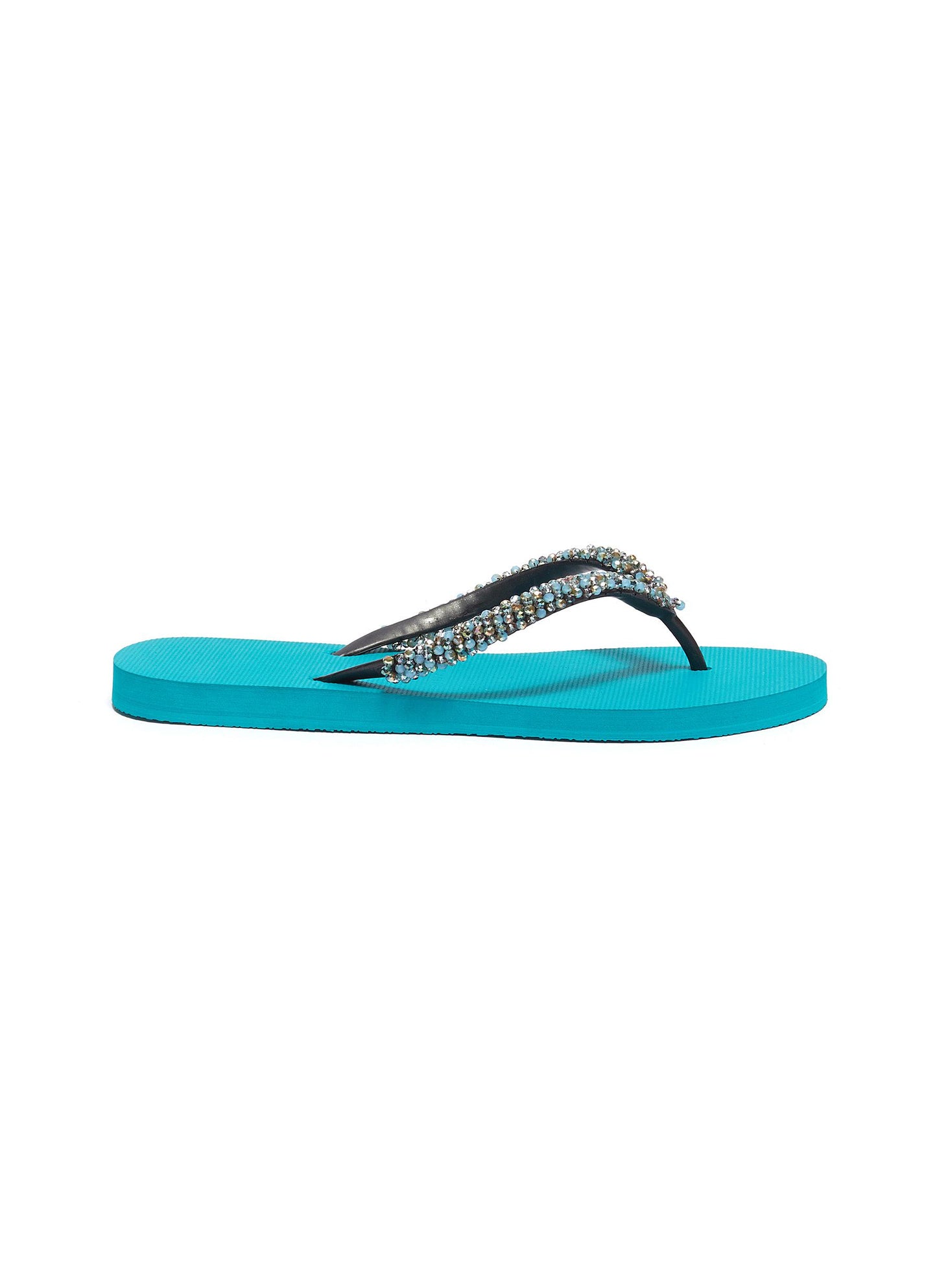 Precious Classic' crystal PVC thong sandals - Uzurii - Black