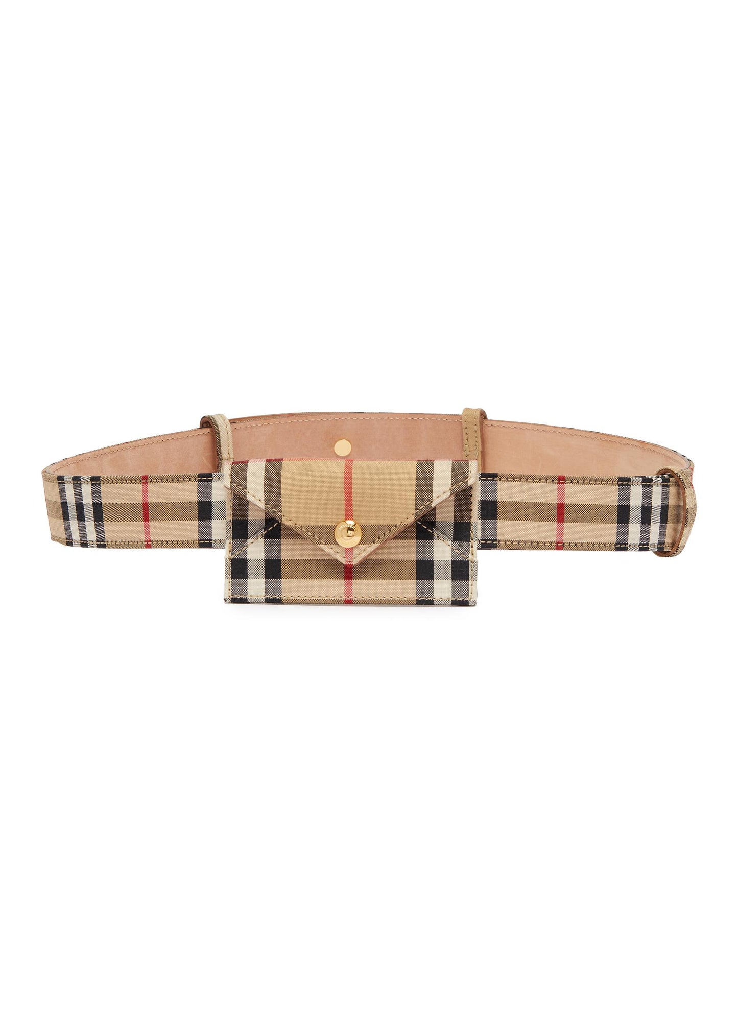 Envelope card case Vintage check canvas belt