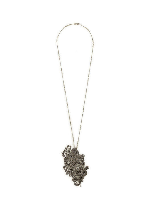 Convertible gold alloy pendant necklace - Aishwarya - Metallic