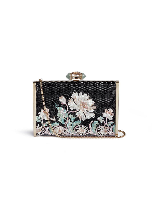 Tall Slender Rectangle' floral crystal pavé minaudière - Judith Leiber - Multi-colour,Metallic