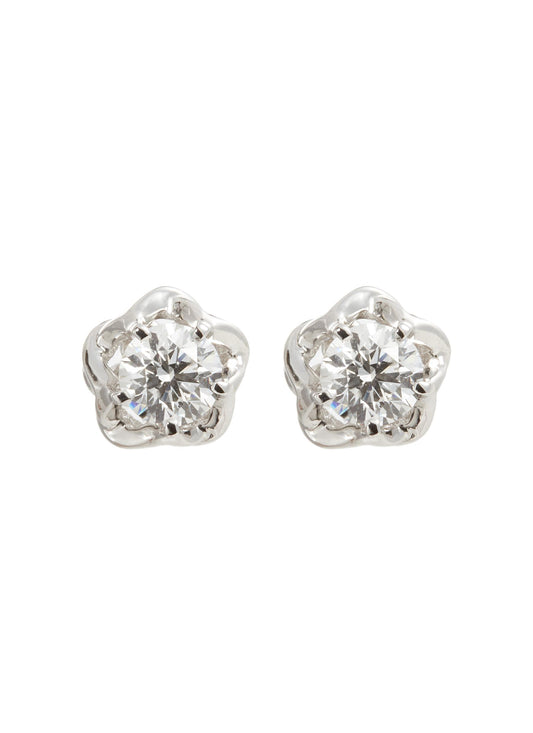 Diamond 18k white gold floral stud earrings - Lazare Kaplan - Metallic,Metallic