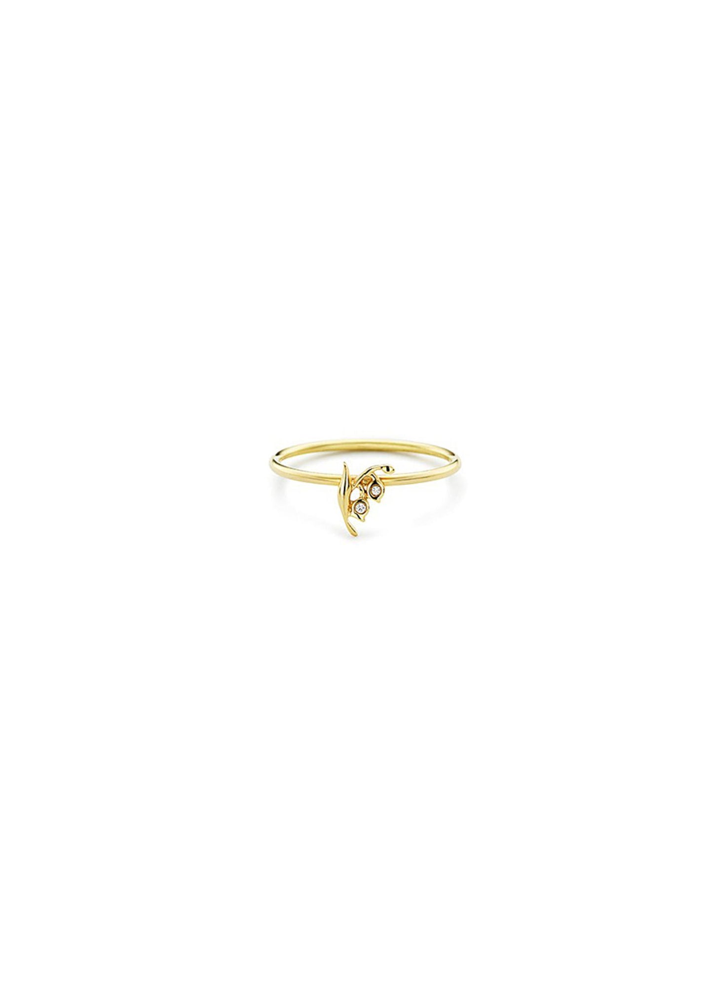 Diamond 18k yellow gold lily of the valley ring - Loquet London - Metallic