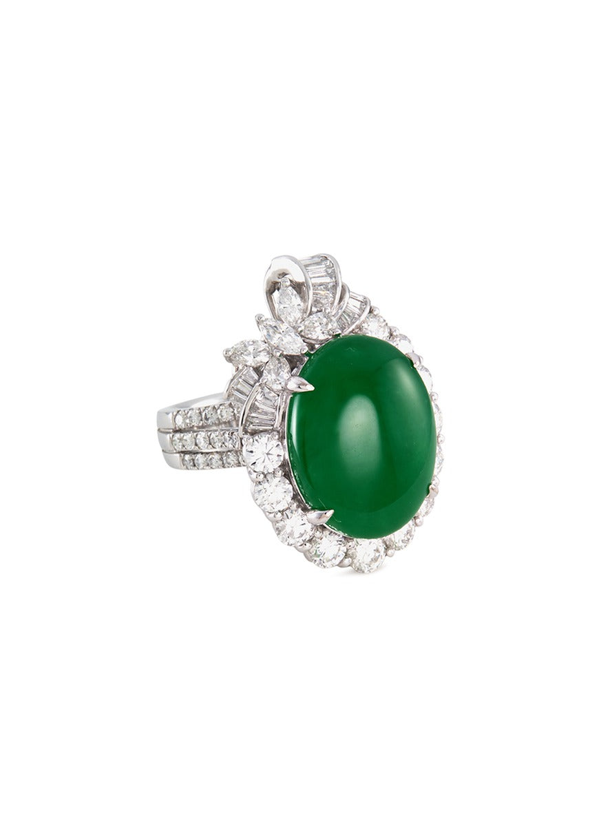 Diamond jade 18k gold detachable pendant ring - Samuel Kung - Metallic