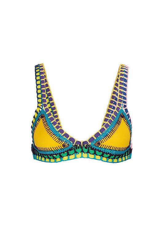 RO' HAND CROCHET TRIANGLE BIKINI TOP - KIINI - Multi-colour