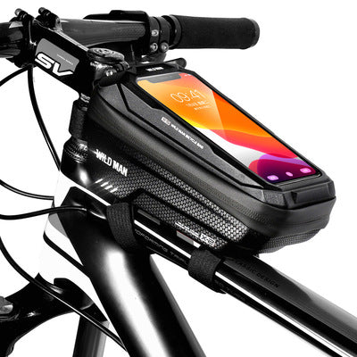 WILD MAN New Bike Bag Frame Front Top Tube Cycling Bag Waterproof 6.6in Phone Case Touchscreen Bag MTB Pack Bicycle Accessories